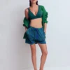 Islington Towelling Shorts Green/ Blue, Enchanted Paisley Islington Towelling Shorts Green/ Blue, Enchanted Paisley