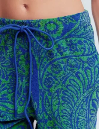 Islington Towelling Shorts Green/ Blue, Enchanted Paisley