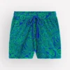 Islington Towelling Shorts Green/ Blue, Enchanted Paisley Islington Towelling Shorts Green/ Blue, Enchanted Paisley