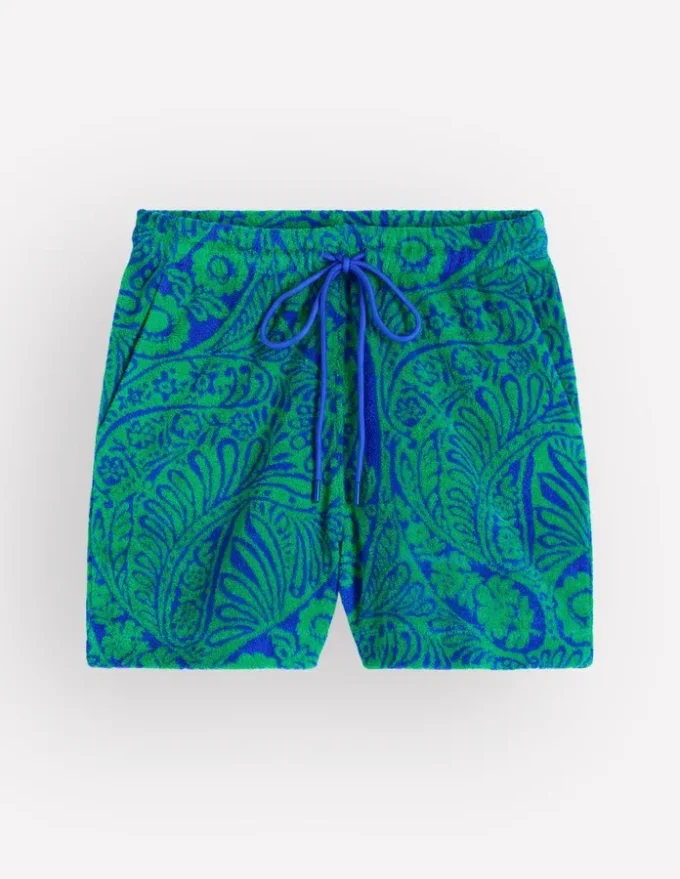 Islington Towelling Shorts Green/ Blue, Enchanted Paisley Islington Towelling Shorts Green/ Blue, Enchanted Paisley