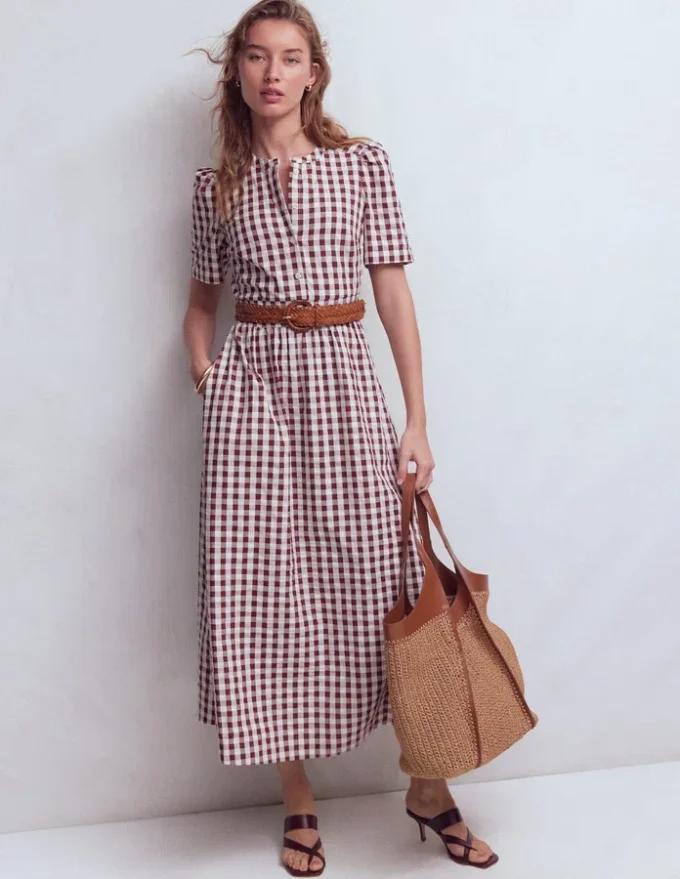 Ivy Cotton Midi Dress Gingham Ivy Cotton Midi Dress Gingham