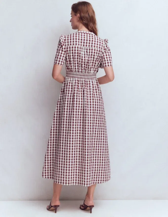 Ivy Cotton Midi Dress Gingham Ivy Cotton Midi Dress Gingham