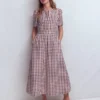 Ivy Cotton Midi Dress Gingham Ivy Cotton Midi Dress Gingham