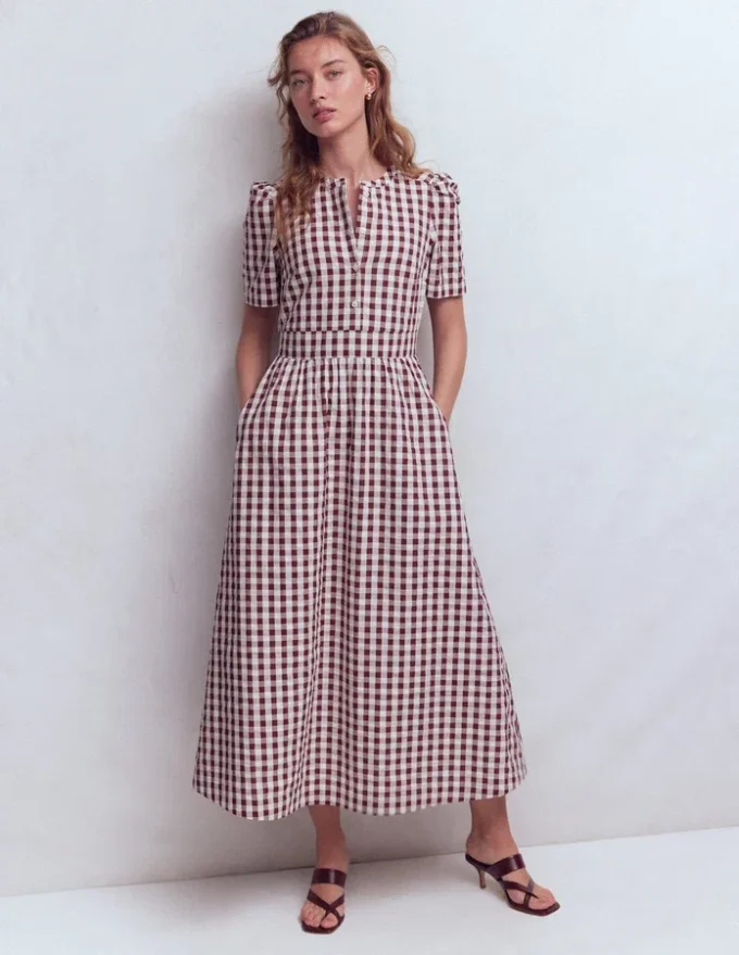 Ivy Cotton Midi Dress Gingham Ivy Cotton Midi Dress Gingham