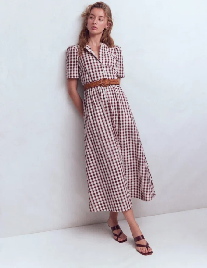 Ivy Cotton Midi Dress Gingham Ivy Cotton Midi Dress Gingham