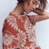 Ivy Cotton Midi Dress Rust Embroidery Ivy Cotton Midi Dress Rust Embroidery