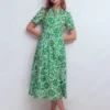 Ivy Cotton Midi Dress Verdant Green, Meadow Scatter Ivy Cotton Midi Dress Verdant Green, Meadow Scatter
