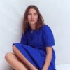Ivy Linen Midi Dress Bright Blue Ivy Linen Midi Dress Bright Blue