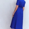 Ivy Linen Midi Dress Bright Blue Ivy Linen Midi Dress Bright Blue