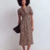 Ivy Linen Midi Dress French Navy, Rope Trellis Ivy Linen Midi Dress French Navy, Rope Trellis