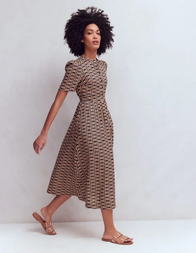 Ivy Linen Midi Dress French Navy, Rope Trellis Ivy Linen Midi Dress French Navy, Rope Trellis