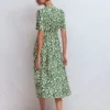 Ivy Linen Midi Dress Hunter Green Ikat Ivy Linen Midi Dress Hunter Green Ikat