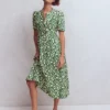 Ivy Linen Midi Dress Hunter Green Ikat Ivy Linen Midi Dress Hunter Green Ikat