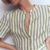 Ivy Linen Midi Dress Olive, Ivory Stripe Ivy Linen Midi Dress Olive, Ivory Stripe