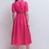 Ivy Linen Midi Dress Pink Peony Ivy Linen Midi Dress Pink Peony
