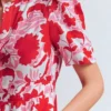 Ivy Linen Midi Dress Red Shadow Blossom Ivy Linen Midi Dress Red Shadow Blossom