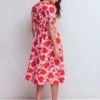 Ivy Linen Midi Dress Red Shadow Blossom Ivy Linen Midi Dress Red Shadow Blossom