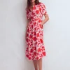 Ivy Linen Midi Dress Red Shadow Blossom Ivy Linen Midi Dress Red Shadow Blossom