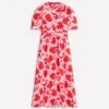 Ivy Linen Midi Dress Red Shadow Blossom Ivy Linen Midi Dress Red Shadow Blossom