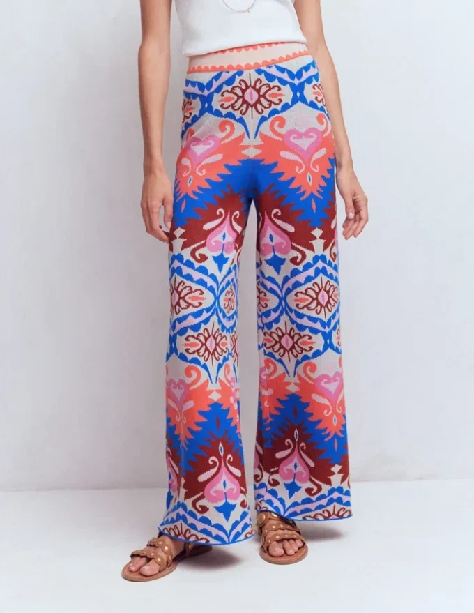 Jacquard Knitted Pants Multi Aztec