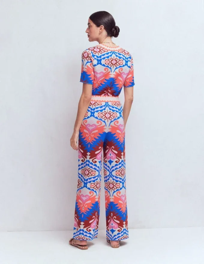 Jacquard Knitted Pants Multi Aztec
