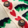 Jacquard Knitted Shacket Warm Ivory, Novelty Jacquard Knitted Shacket Warm Ivory, Novelty