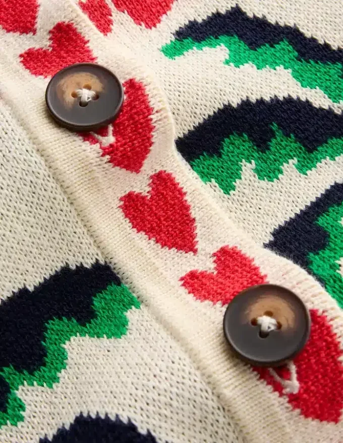 Jacquard Knitted Shacket Warm Ivory, Novelty Jacquard Knitted Shacket Warm Ivory, Novelty