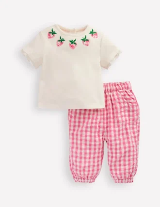 Jersey and Woven Play Set Strawberry Gingham