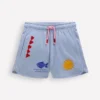 Jersey Boxing Short Blue Embroidered Jersey Boxing Short Blue Embroidered