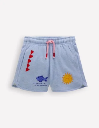 Jersey Boxing Short Blue Embroidered
