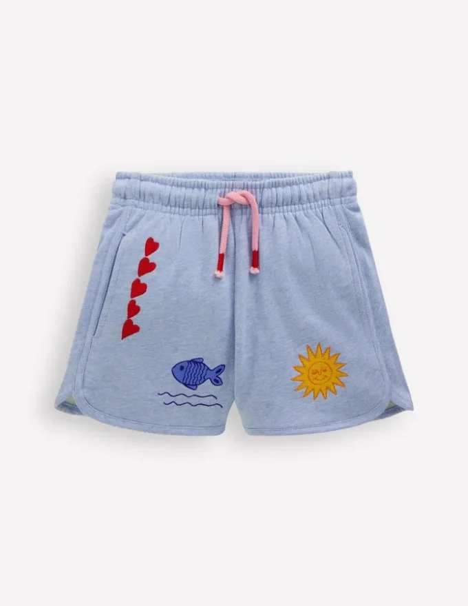Jersey Boxing Short Blue Embroidered Jersey Boxing Short Blue Embroidered