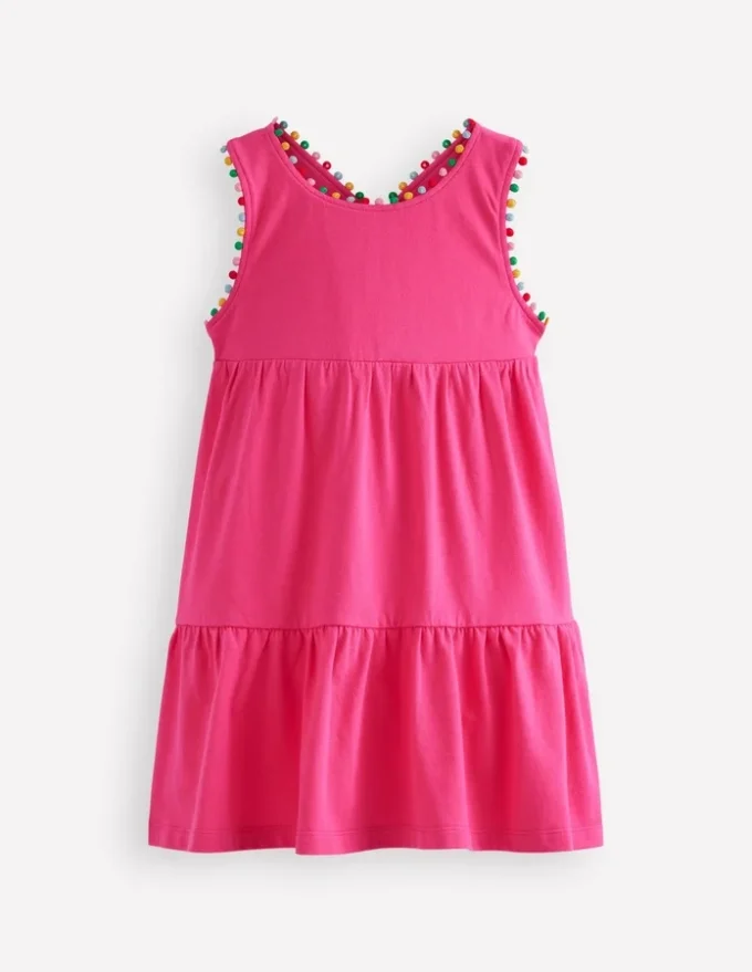 Jersey Cross-back Dress Flamingo Pink