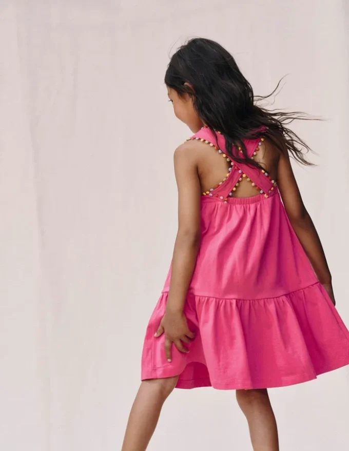 Jersey Cross-back Dress Flamingo Pink
