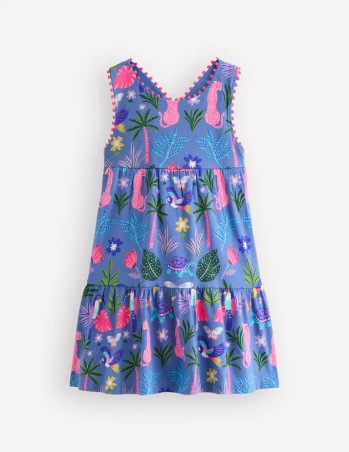 Jersey Cross-back Dress Quiet Harbour Animal Palm