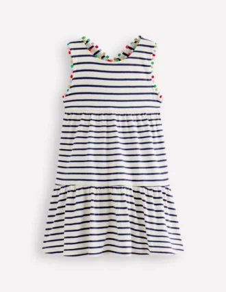 Jersey Cross-back Dress Starboard Blue Stripe