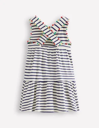 Jersey Cross-back Dress Starboard Blue Stripe