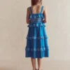 Jersey Embroidered Midi Dress Kingfisher Blue Jersey Embroidered Midi Dress Kingfisher Blue