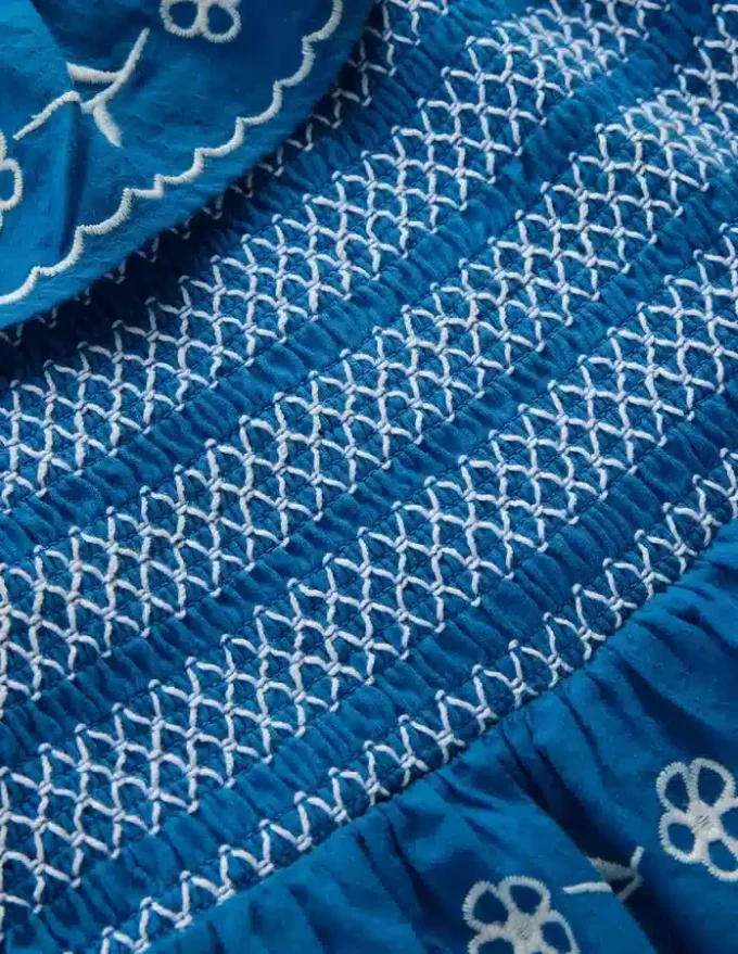 Jersey Embroidered Midi Dress Kingfisher Blue Jersey Embroidered Midi Dress Kingfisher Blue