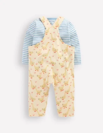 Jersey Overalls Set Ecru Geese