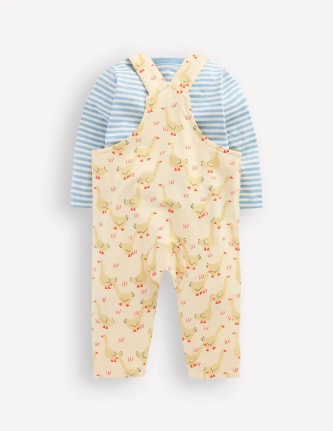Jersey Overalls Set Ecru Geese Jersey Overalls Set Ecru Geese