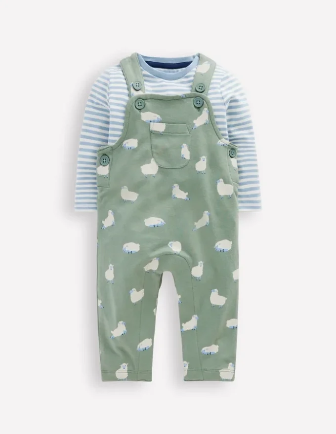 Jersey Overalls Set Green Sheep Jersey Overalls Set Green Sheep