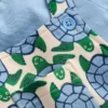 Jersey Short Dungaree Set Blue Geo Turtles Jersey Short Dungaree Set Blue Geo Turtles