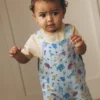 Jersey Short Dungaree Set Blue Multi Jungle Animals