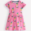 Jersey T-Shirt Dress Flamingo Pink Tropical Bird Jersey T-Shirt Dress Flamingo Pink Tropical Bird