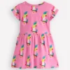 Jersey T-Shirt Dress Flamingo Pink Tropical Bird Jersey T-Shirt Dress Flamingo Pink Tropical Bird