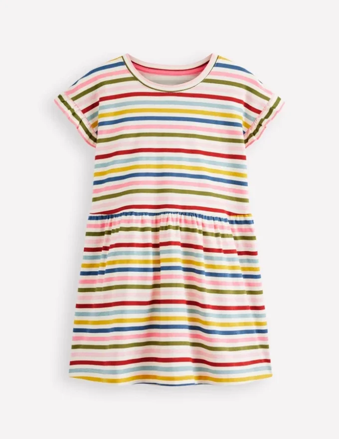 Jersey T-Shirt Dress Maroon, Pink and Blue Stripe Jersey T-Shirt Dress Maroon, Pink and Blue Stripe
