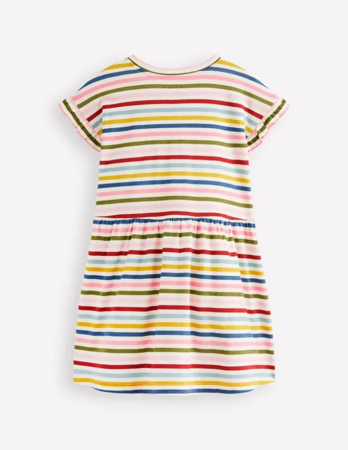Jersey T-Shirt Dress Maroon, Pink and Blue Stripe Jersey T-Shirt Dress Maroon, Pink and Blue Stripe