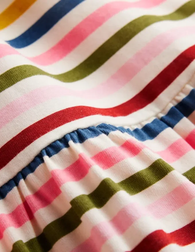 Jersey T-Shirt Dress Maroon, Pink and Blue Stripe Jersey T-Shirt Dress Maroon, Pink and Blue Stripe