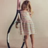 Jersey T-Shirt Dress Maroon, Pink and Blue Stripe Jersey T-Shirt Dress Maroon, Pink and Blue Stripe