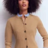Joanna Fitted Knitted Jacket Camel Melange Joanna Fitted Knitted Jacket Camel Melange